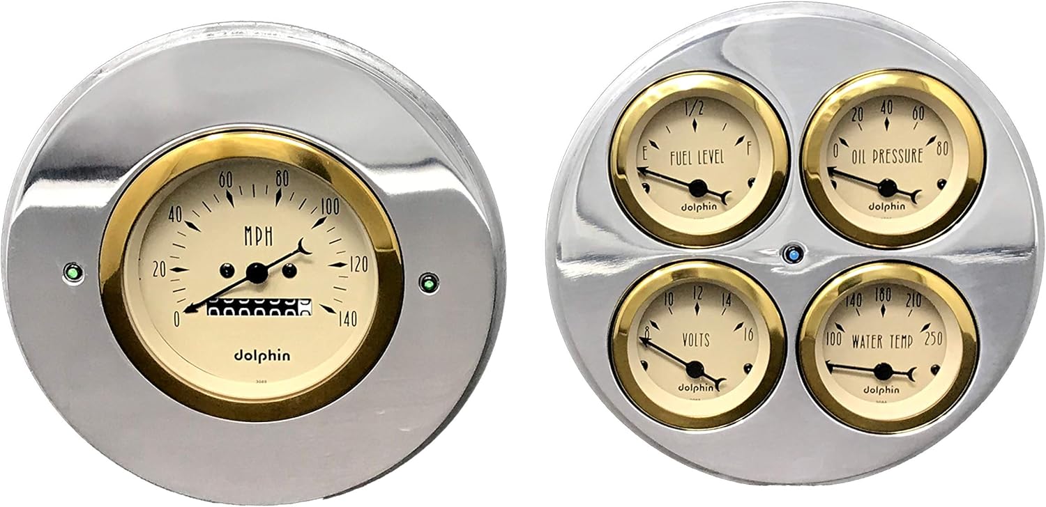Dolphin Gauges 1954 Chevy Truck 5 Gauge Dash Cluster Panel