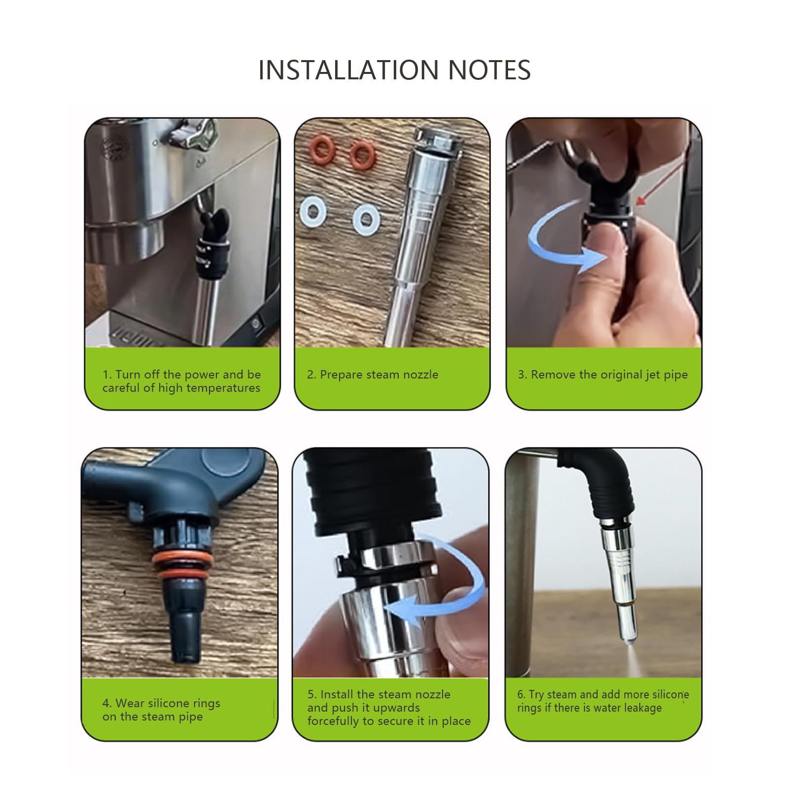Boquilla de de café de Acero Inoxidable, Resistente a Altas/bajas Temperaturas, Limpieza de 360°, Potente para Espuma de Leche, Fácil Instalación, para ECP3420 310 330, EC680