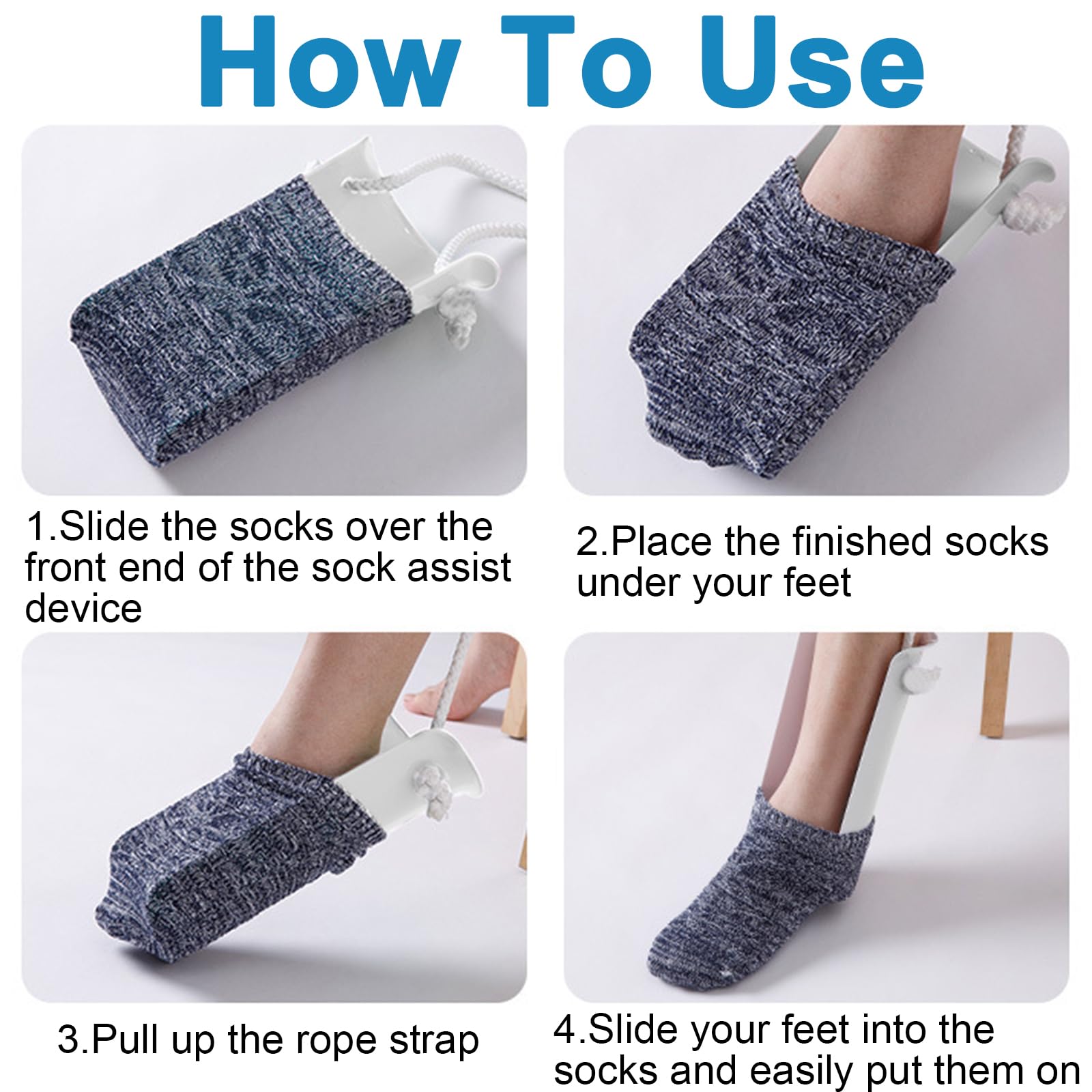 Aiuto per calze, calze a forma di U, per anziani e disabili, per calze e calze a compressione