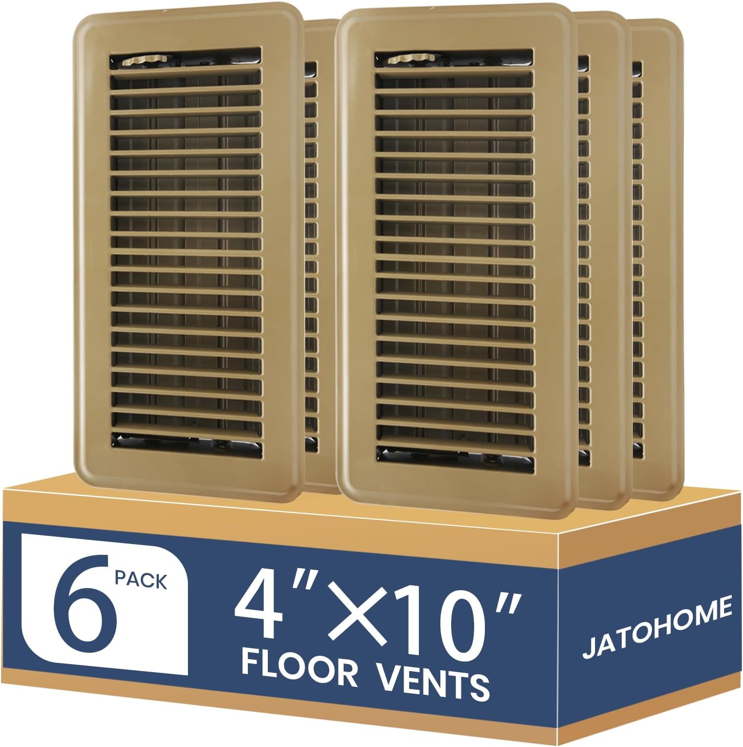 4 Pack Floor Vents Covers 4x10 Inch Floor Register Floor Vent Heavy Duty Steel Walkable Vent Covers for Home Floor