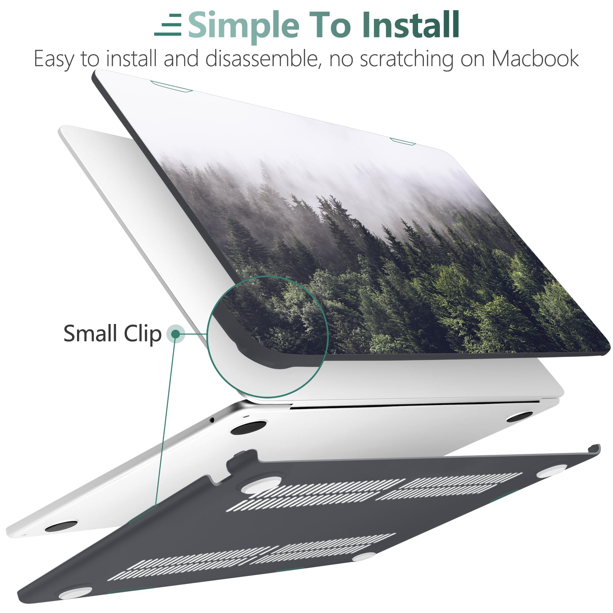 DONGKE Funda rígida de plástico para MacBook Air M4 de 13.6 pulgadas 2025 2024 2023 2022 modelo A3240 A3113 A2681 M3 M2 Chip, carcasa rígida de plástico con Touch ID para MacBook Air de 13 pulgadas M4