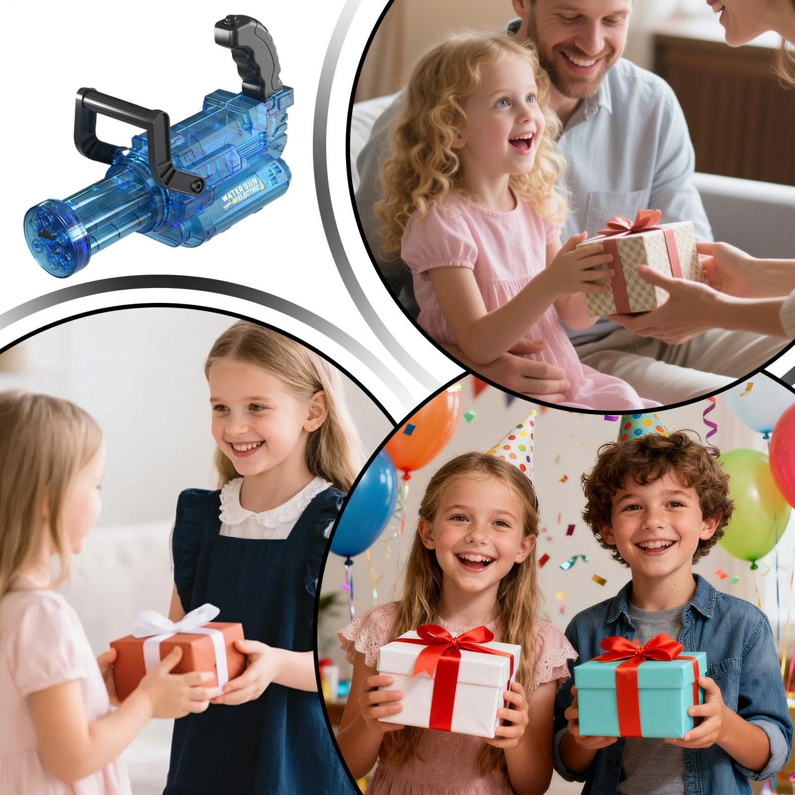 Pistola a spruzzo elettrica per bambini, con luce e | Giocattolo ad acqua per bambini per feste estive, giardino, cortile, campeggio