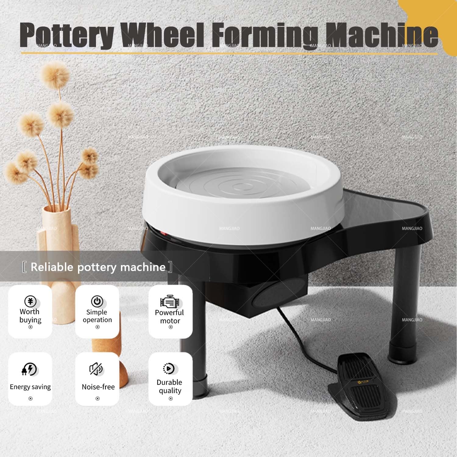 Nuova Macchina per La Formatura della Ceramica con Motore da 200 W, con Touch Screen LCD E Pedale per La Regolazione della velocità. per Artisti Adulti E Hobbisti della Ceramica.(White)