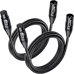 Cable Matters Pacote com 2 cabos de microfone premium XLR para XLR de 1,8 m, cabos XLR, cabo de microfone, cabo XLR