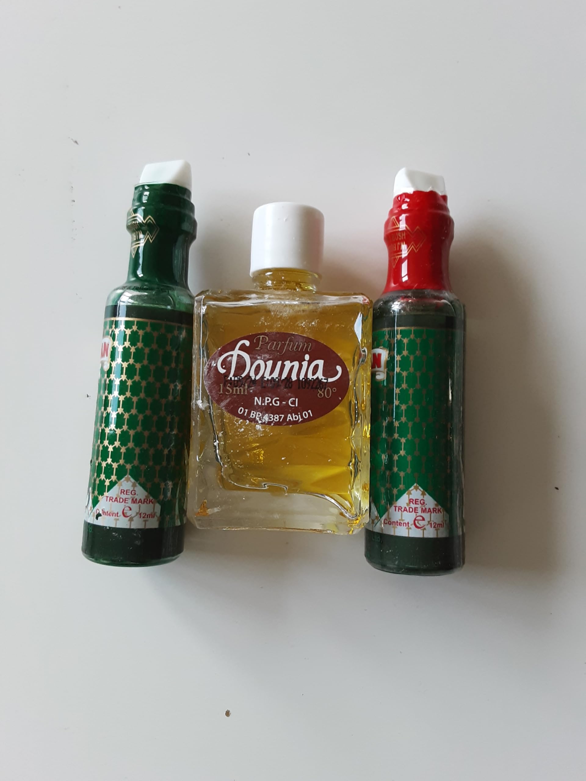 OBBBeauté Duo Profumo Spirituale Bint El Sudan Verde e Rosso 12 ml + 12 ml con Profumo Spirituale Dounia 14 ml, Unisex