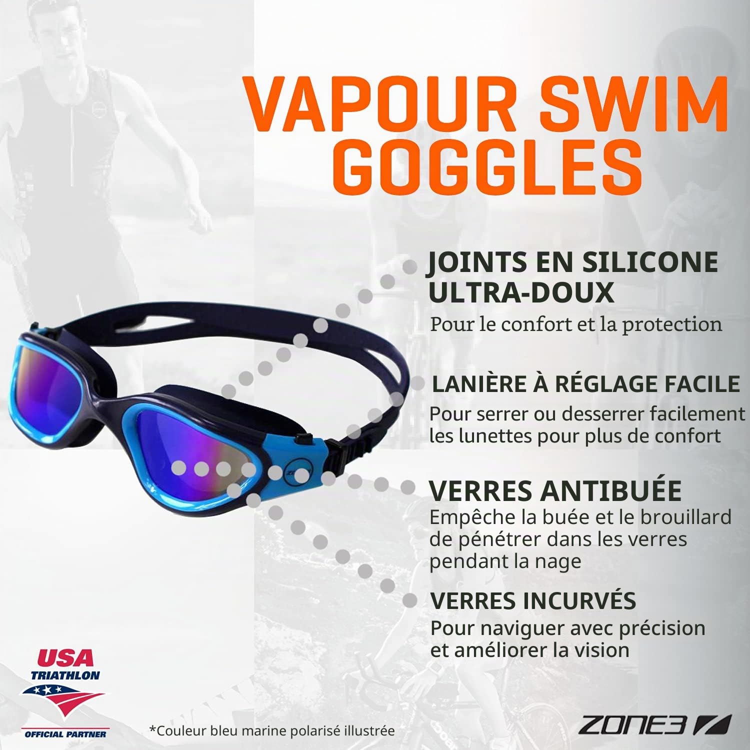 ZONE3 Vapour Lunettes de natation Mixte (lot de 1)
