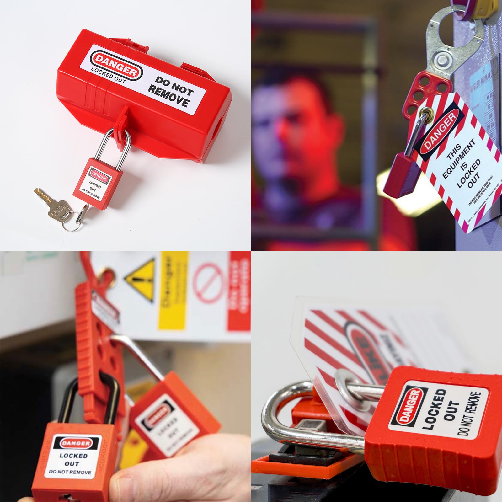 10-Pack Lockout Tagout Padlocks - Keyed Differently Safety Locks For LOTO Procedures