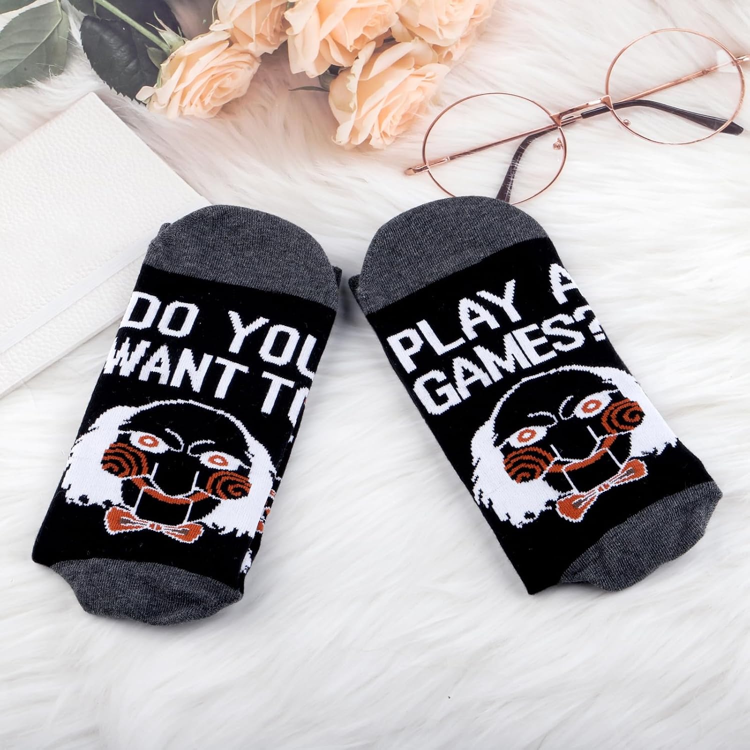 G2TUP Psychological Thriller Socks Killer Movie Fans Gift Do You Want To Play a Game Gory Horror Socks Survival Horror Merch image 4