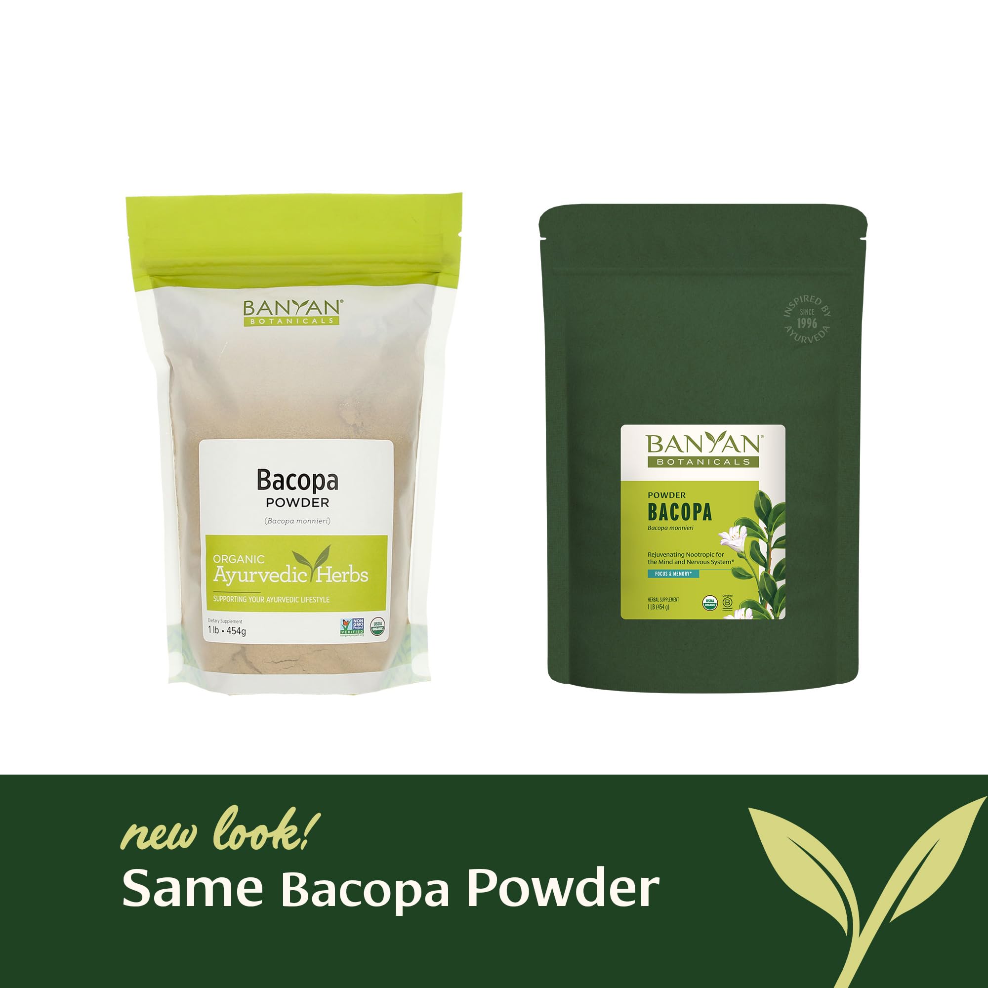 Banyan Botanicals Bacopa Powder, 1 Pound - USDA Organic - Bacopa monniera - Ayurvedic Herb for Memory & Focus