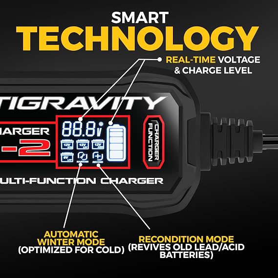 Antigravity SC-2 2A LiFePO4 Lithium & Lead Acid Battery Charger Maintainer