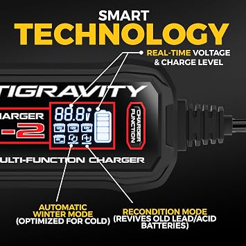 Antigravity SC-2 2A LiFePO4 Lithium & Lead Acid Battery Charger Maintainer