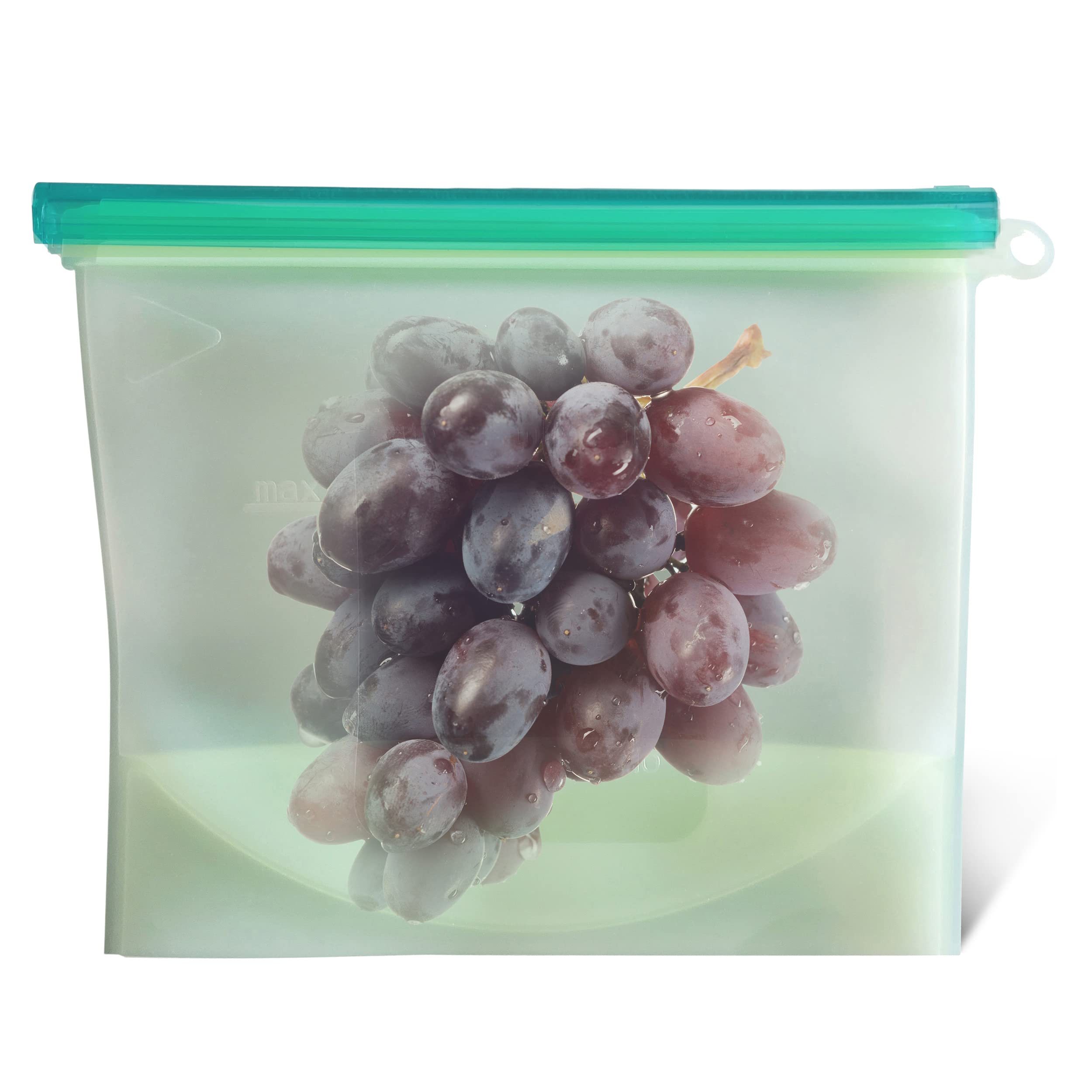 7Penn Bolsa de almacenamiento de alimentos de silicona, 1000 ml, 1 paquete lavable de 8 x 6.2 pulgadas, bolsas reutilizables verdes para bocadillos y aperitivos