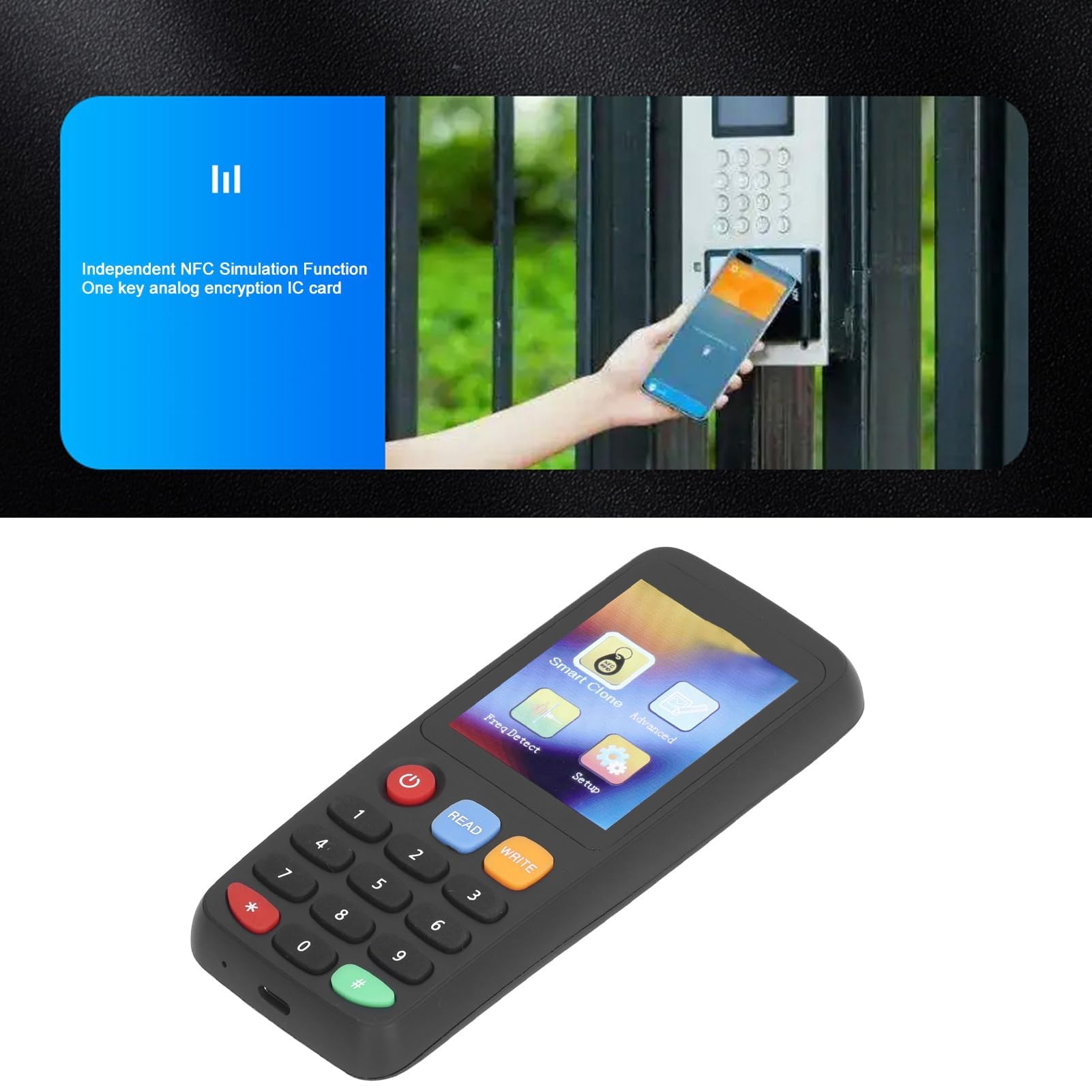 Copieur de Carte USB, Lecteur RFID Portable à Fréquence Complète Duplicateur de Copieur de Carte RFID avec 5 Cartes T5577