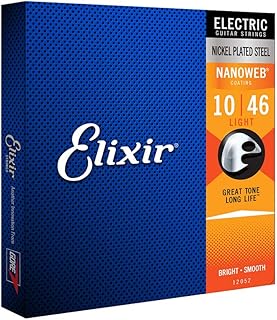 Encordoamento .010 elixir 12052 para guitarra nanoweb light