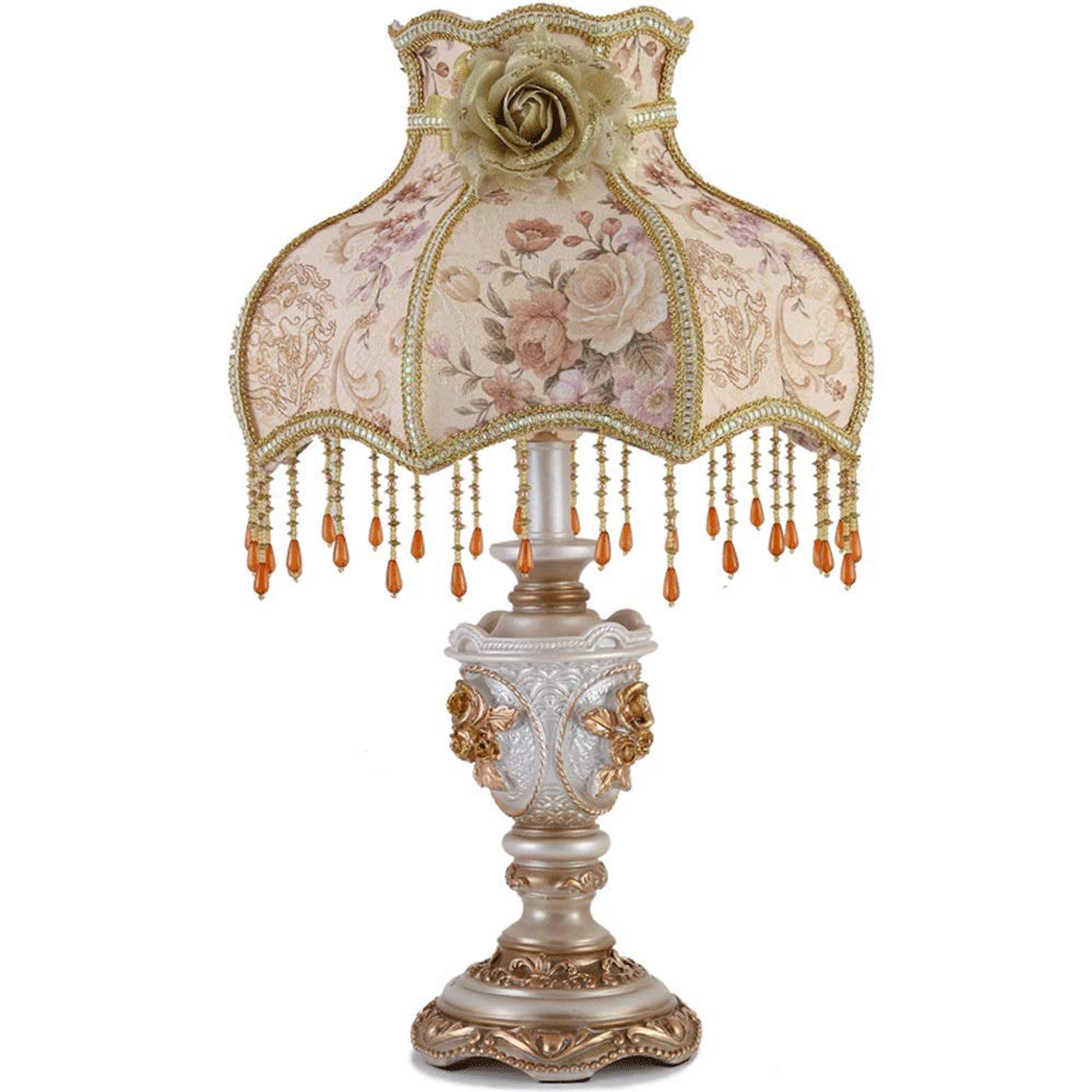 SMWZFDDVictorian Style Table Lamp Tiffany Style Lamps Baroque Small Desk Light 21 Inches Tall 12 Inch Wide Lamp Shade Vintage Nightstand Lamp for Bedroom Room,Living Room,Study Room,Dorm Room，Office
