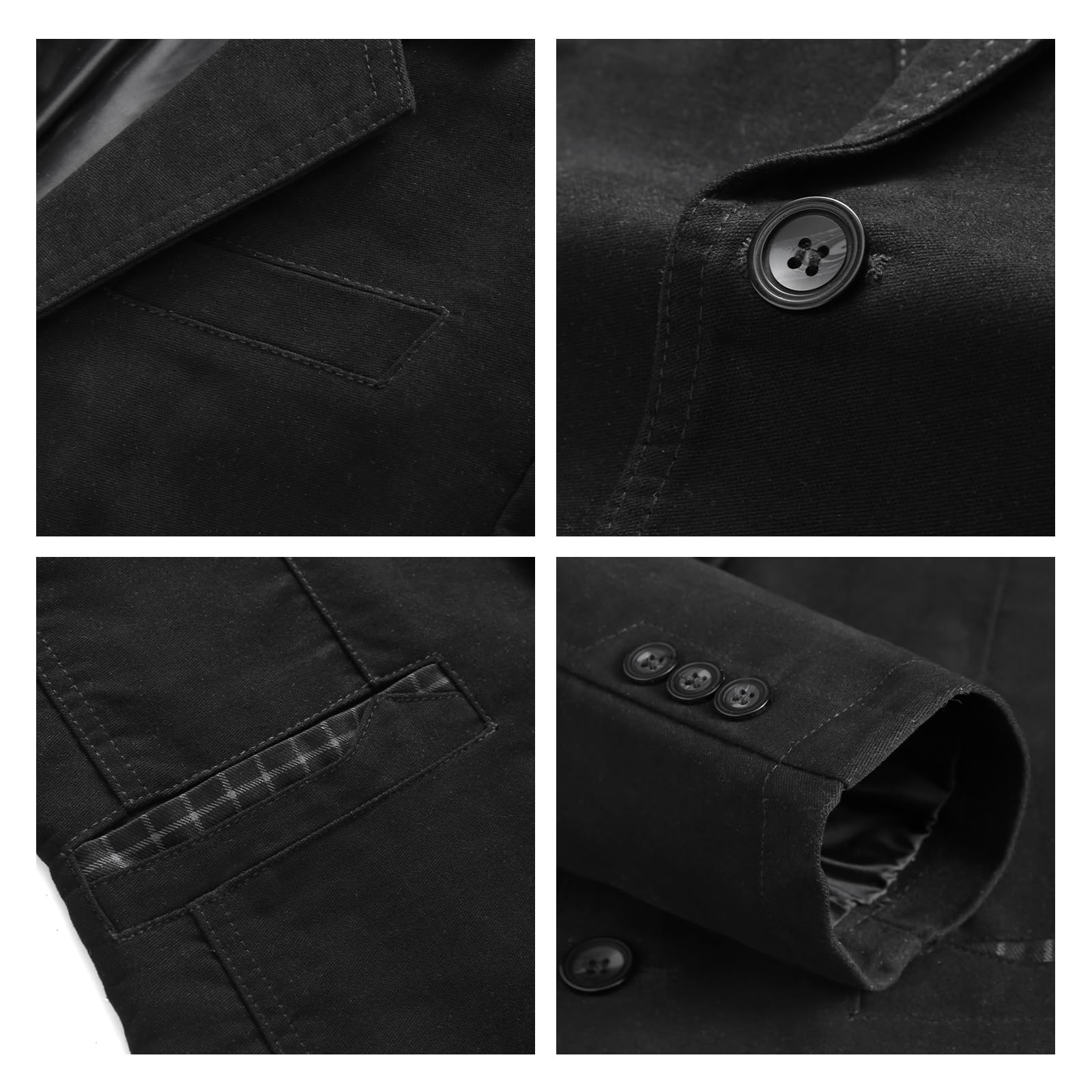 KUDORO Herren Sakko Anzugjacke Slim Fit Freizeit Baumwolle Sportlich Kapuzen Blazer Herren 2 Knöpfe