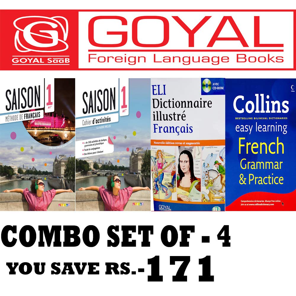 Saison: 1 Cahier d'activites (A1+) - CD + Livre de l'eleve (A1+) - DVD-Rom + ELI Picture Dictionary - CD + Collins Easy Learning French Grammar Practice (Set of 4 books)