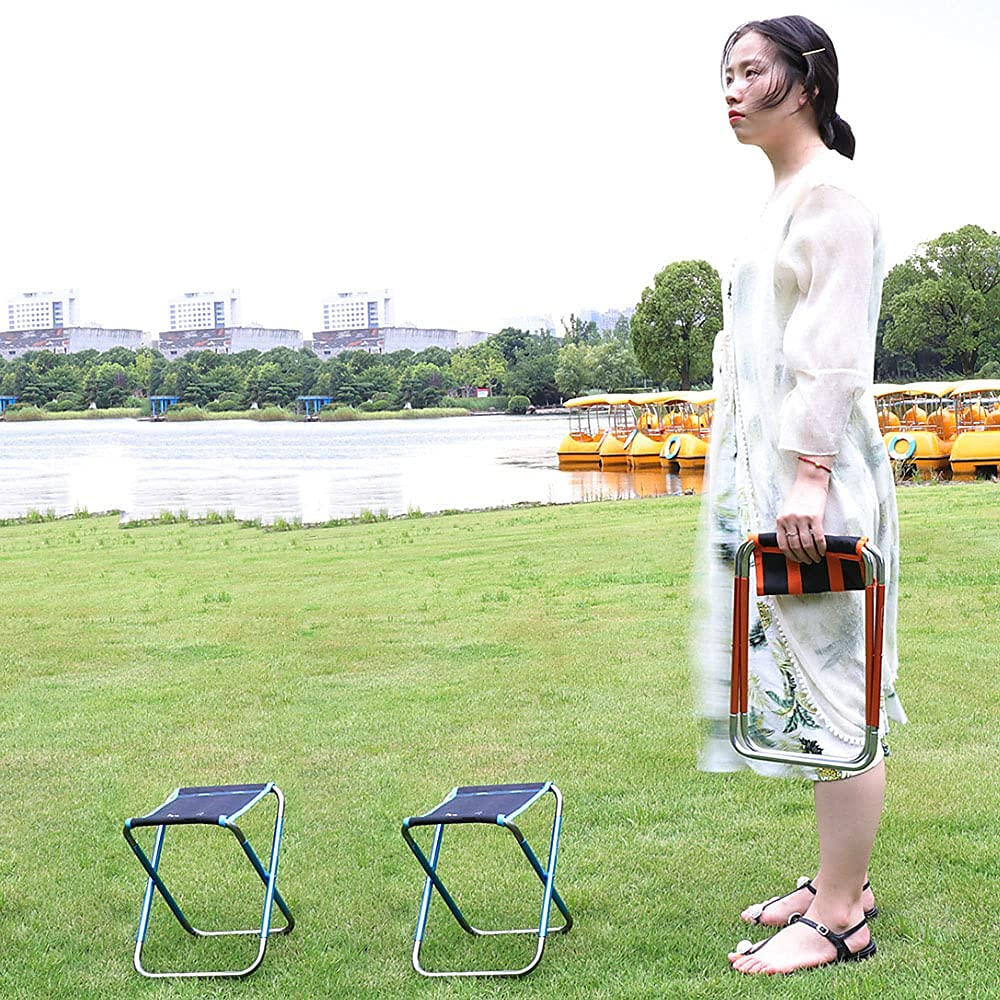 Sgabello Pieghevole Da Campeggio - Leggero (700g), In Alluminio E Oxford, Altezza 31cm, Per Pesca E Escursionismo - Foto 4