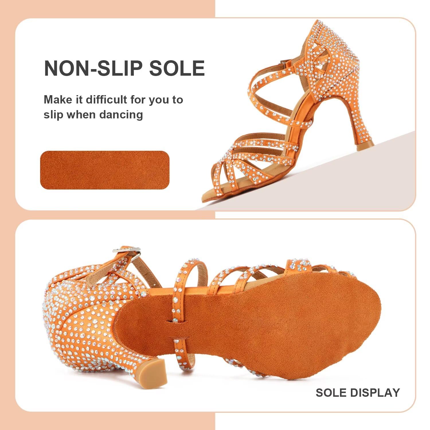 Donne Strass Open Toe Scarpe da Ballo Latino Salsa Dance Crossing Sala da Ballo Salsa Latina Performence Scarpe