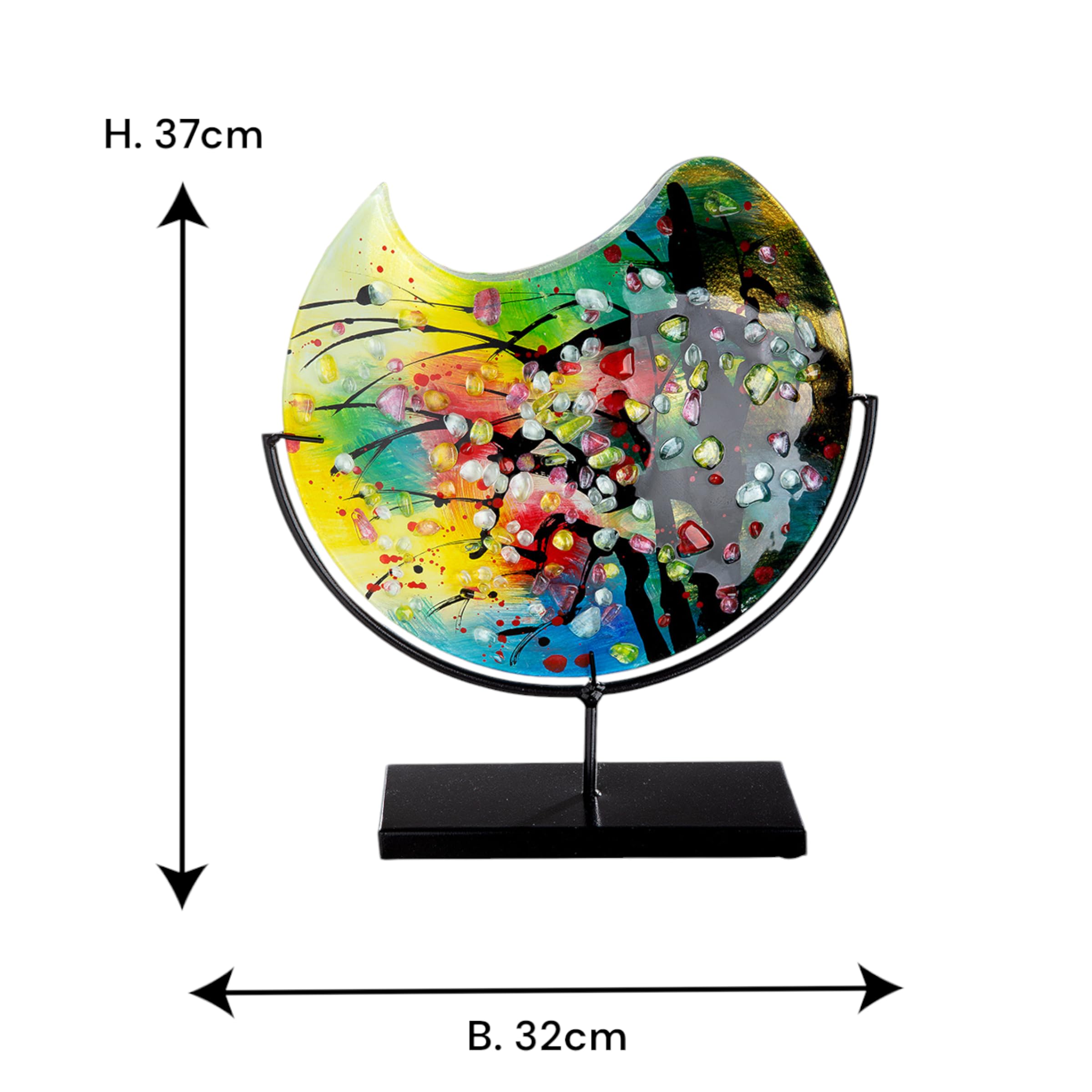 GILDE GLAS art Deko Vase, Mehrfarbig, Höhe 37 cm, 39297