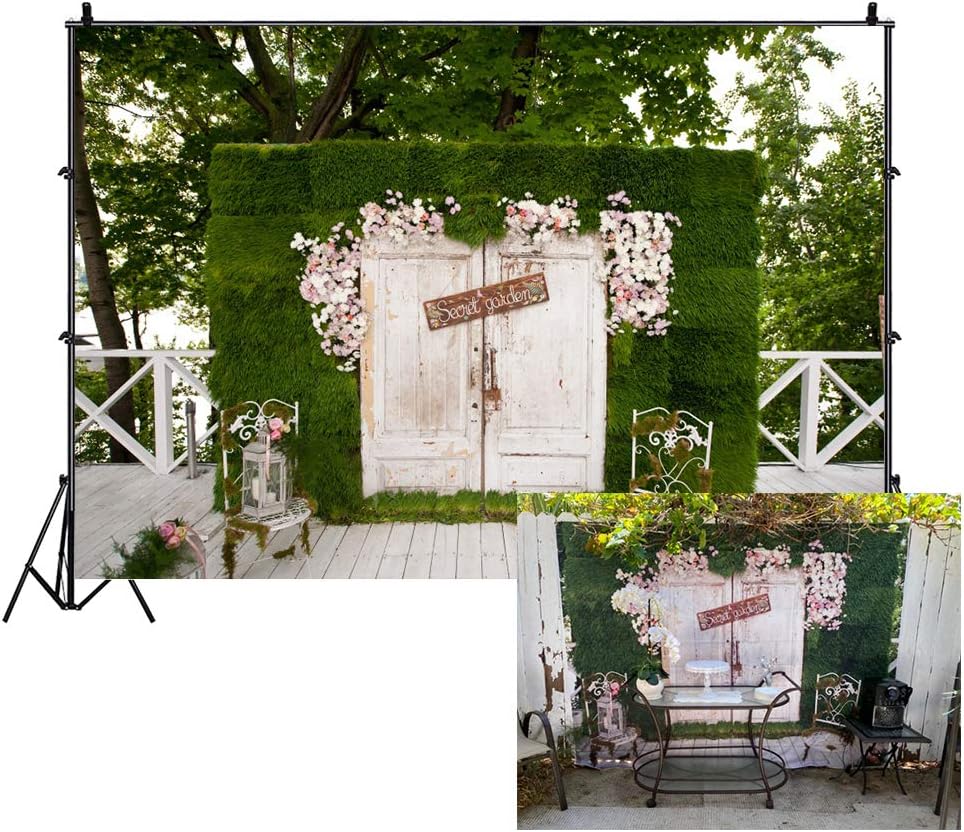 CSFOTO 7x5ft Secret Garden Backdrop Wedding Photography Background Bridal Shower Garden Tea Party Baby Shower Girls Birthday Decoration Flowers Photo Booth Studio Props Polyester Wallpaper