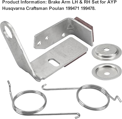 Miniatura 2 de 532199471 532199478532199470 Kit de brazo de freno izquierdo y derecho compatible con modelos de plataforma de cortacésped Husqvarna AYP Craftsman