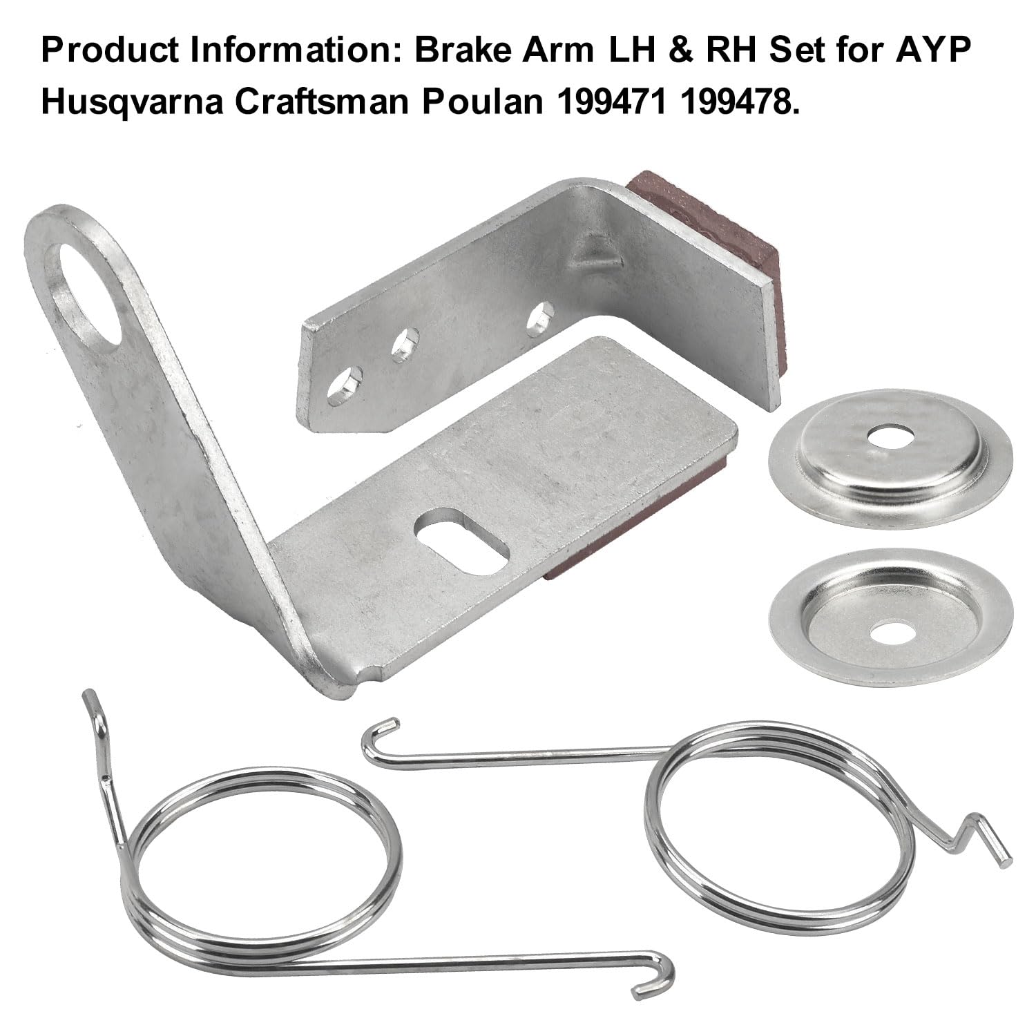 MWEDP 532199471 532199478/532199470 LH & RH Brake Arm Kit Compatible with Husqvarna AYP Craftsman Poulan Mower Deck Models, Replaces 199478 532199477 400132 532400132