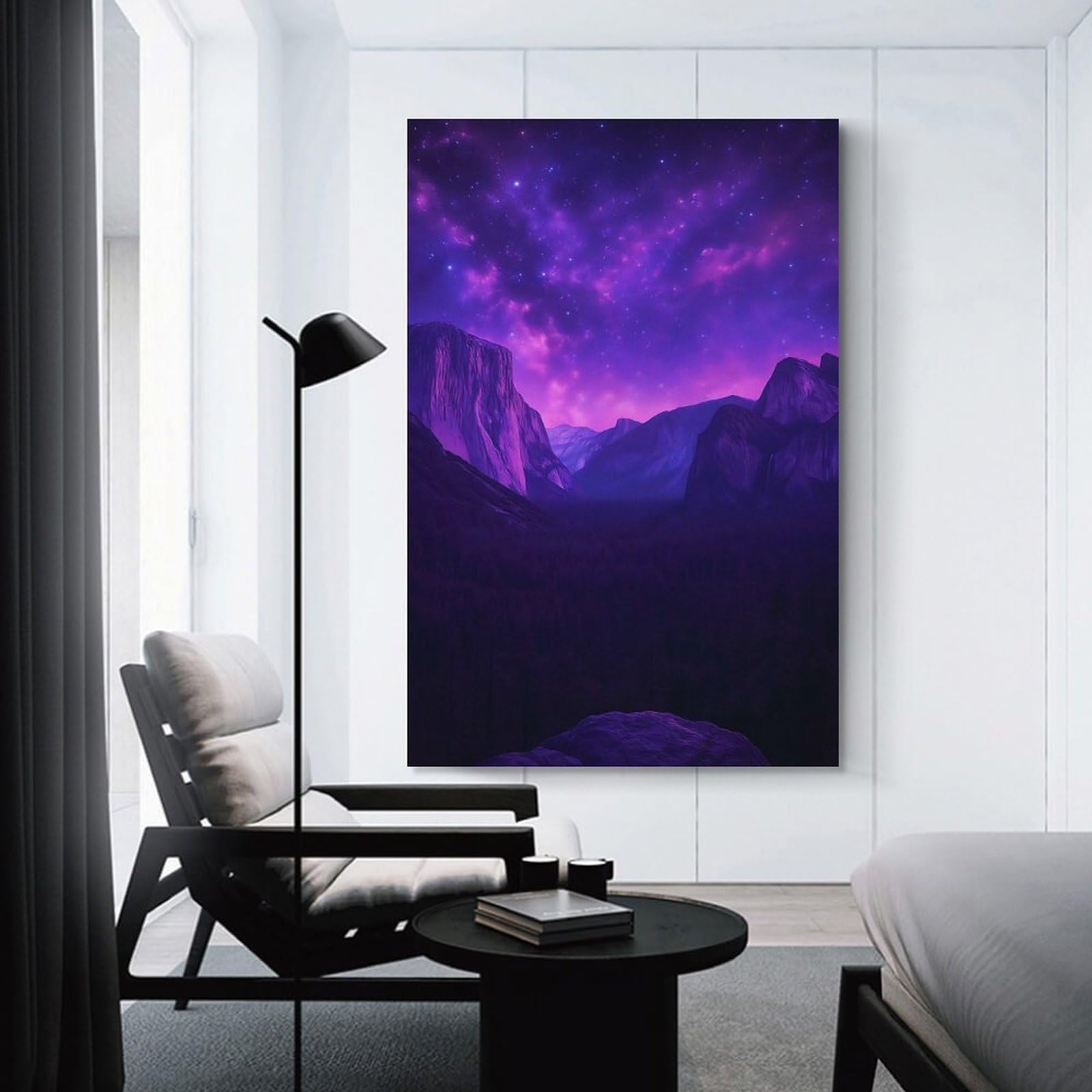 Junmoney Yosemite Under A Cosmic Sky Hanging Wall Art, 24x36inch(60x90cm), for New Homes, Bedrooms Or Workspaces, Thoughtful Wall Decor for Art Lovers