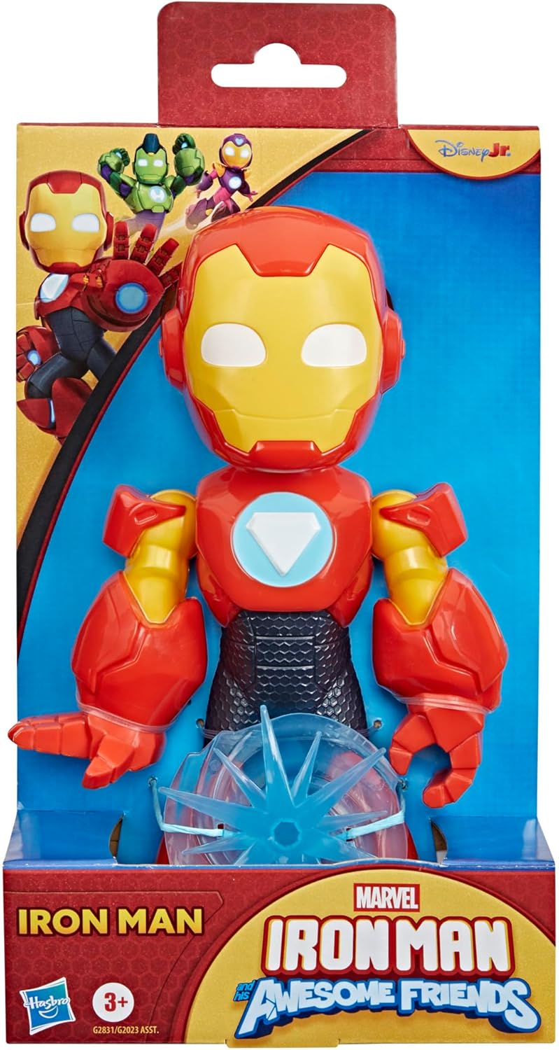 IRON MAN AND HIS AWESOME FRIENDS Marvel Supersized Iron Man Action Figure, 9-Inch (22.8 CM) Super Hero Toys for Kids, Ages 3+ - Image 2