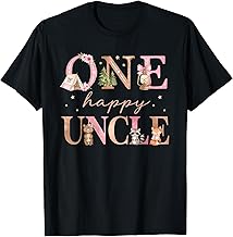 Mens One Happy Uncle Camper 1st Birthday Camping Family Trip T-Shirt