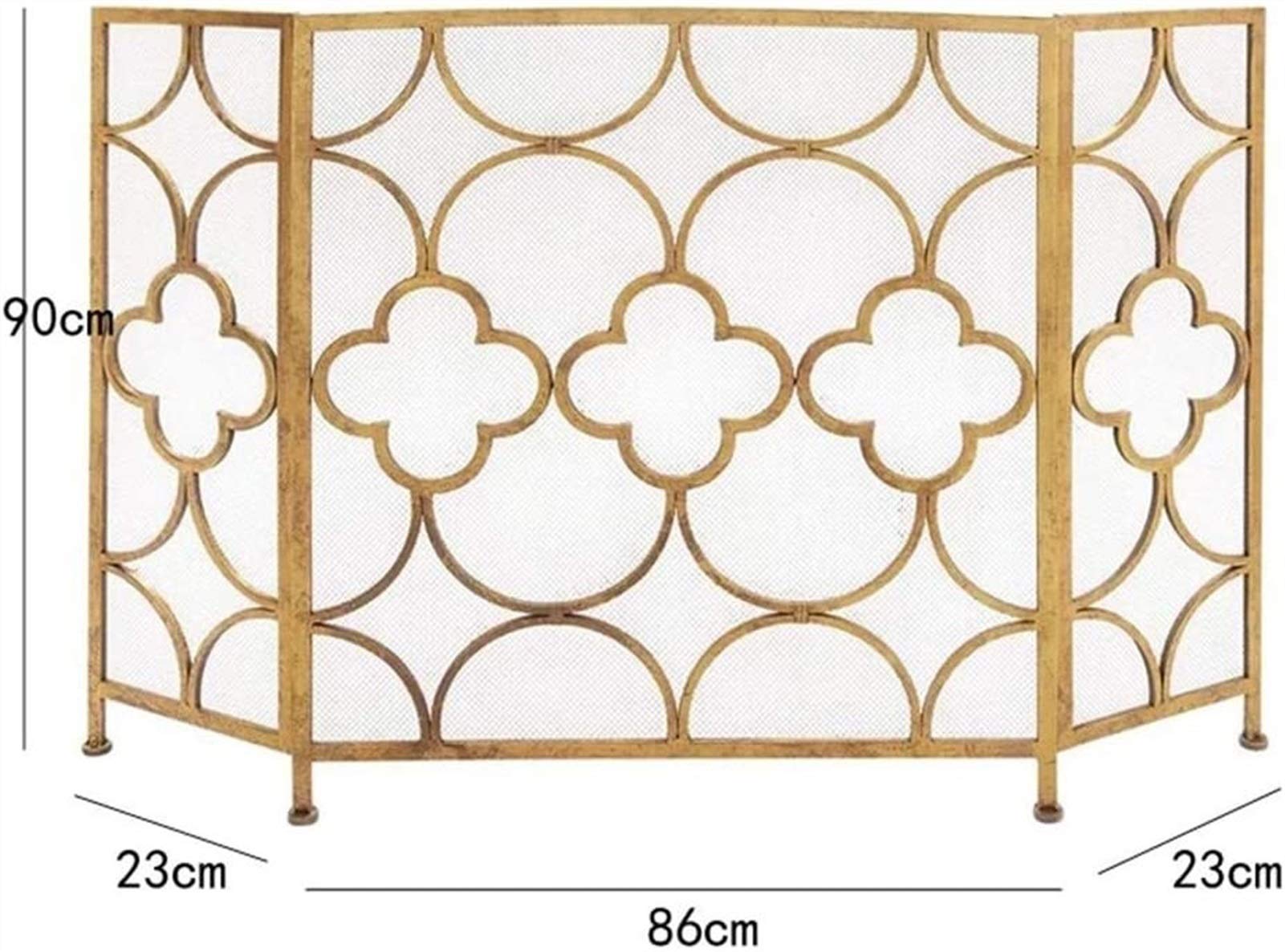 Parascintille a 3 Pannelli, Pannello Parascintille in Ferro, Protezione per Camino di Sicurezza in Rete Metallica per Legno, Design Decorativo a Scorrimento per Neonati/Bambini/Animali Domestici -