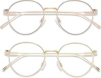Vista 7 de ANDWOOD Gafas de bloqueo de luz azul para mujeres y hombres, computadora de cara pequeña, bloqueador de luz azul transparente, marco de metal súper