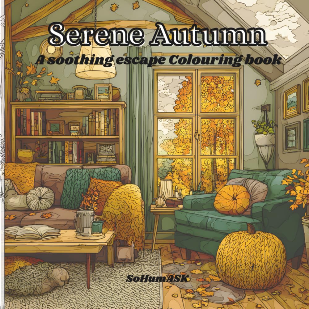 Serene Autumn: A soothing escape colouring book