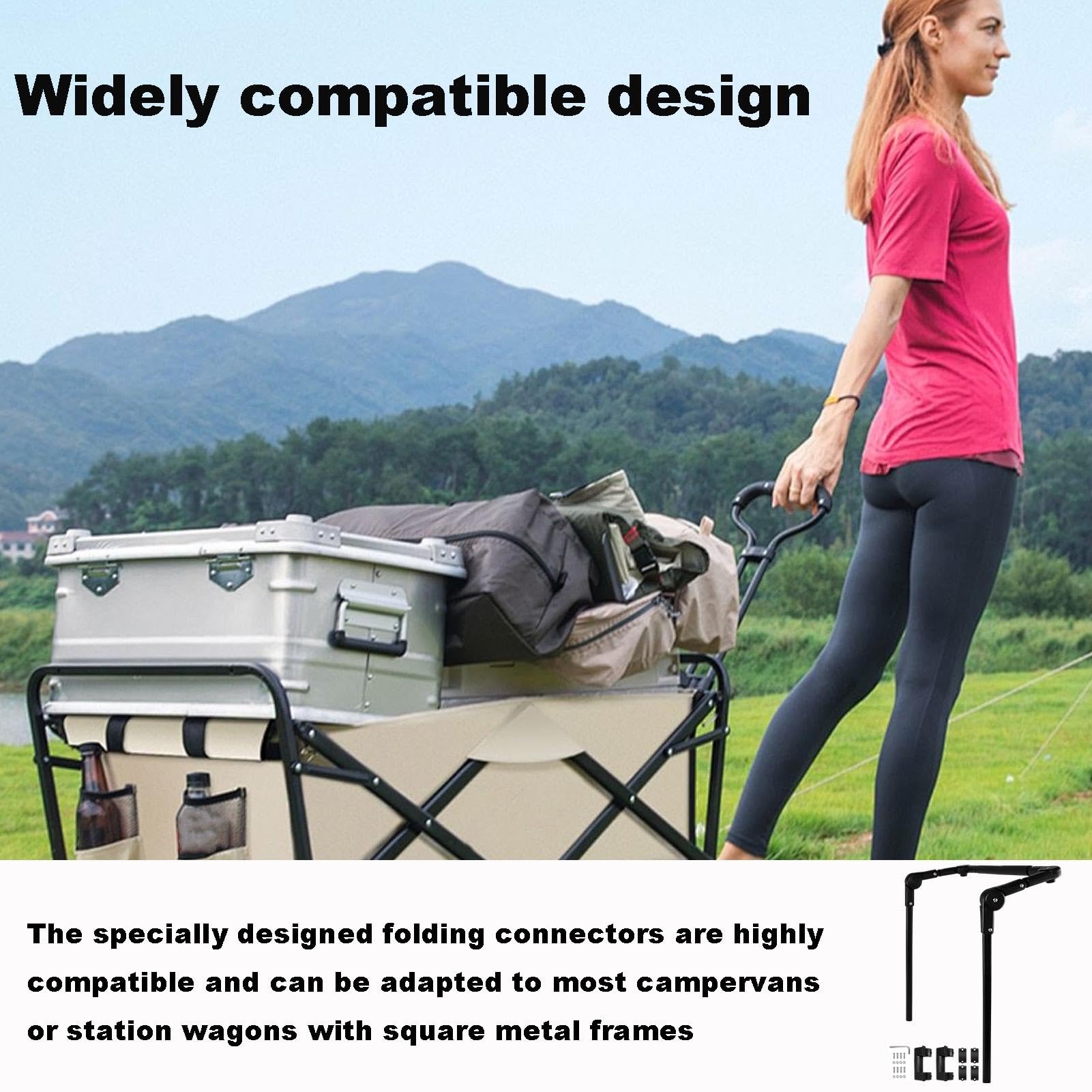 Maniglia per carrello pieghevole industriale, manico quadrato regolabile ergonomico