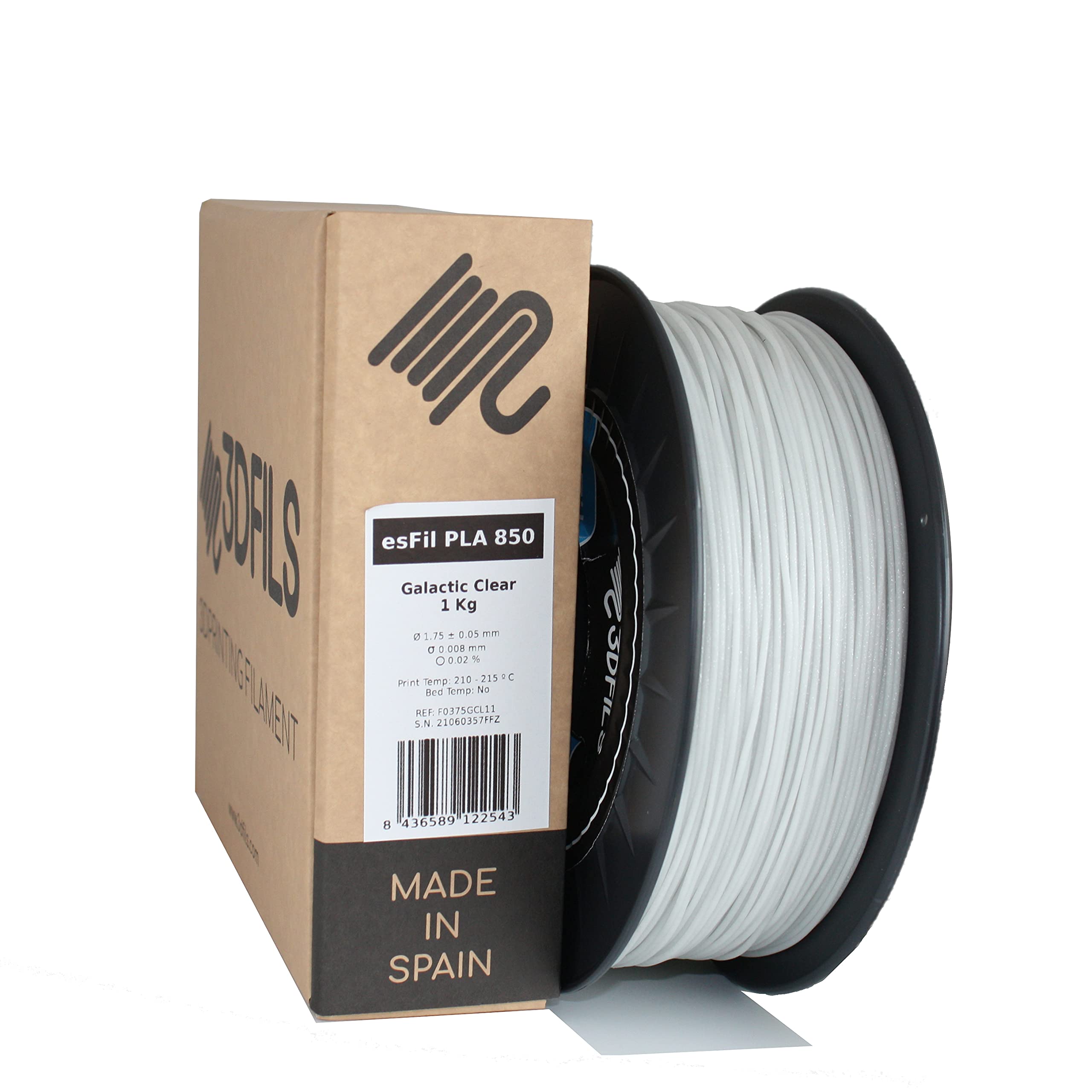 3DFILSInGEO 3D850 3D Printing Glitter Filament: 1.75 mm, 1 kg, Galactic Clear