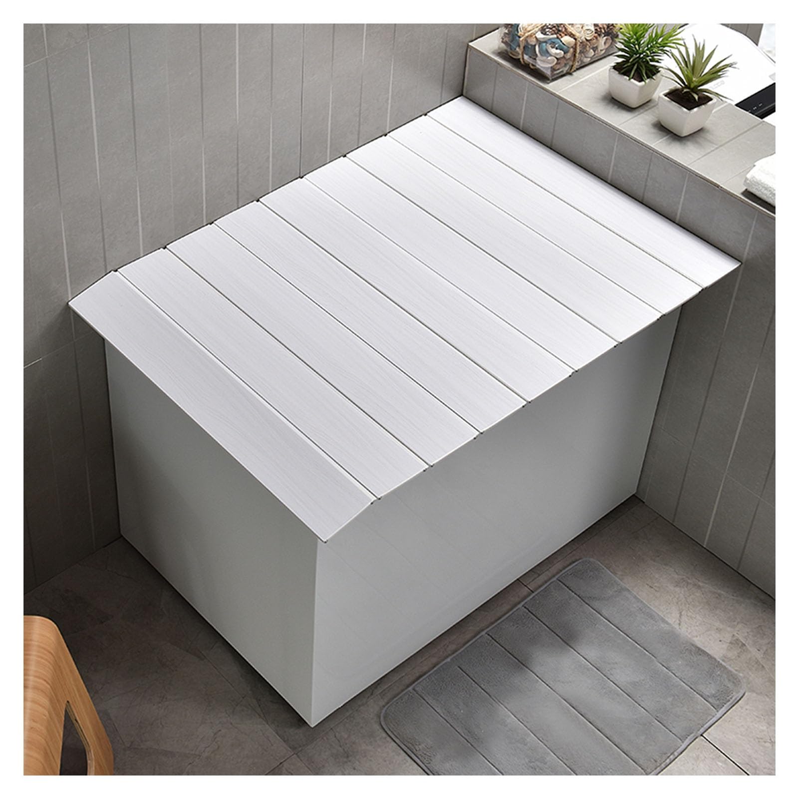 ZFUCMAYL Foldable Bathtub Tray,Shutter Bathtub Cover,PVC Plastic Bathtub Cover That Can Be Used to Store Items for SPA Bathroom and Bathhouse(70.86x31.49x0.23 Inches) (Size : 138x80x0.6cm)