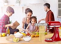Vista 6 de Accesorio para hacer pasta para batidoras de pie KitchenAid, juego 3 en 1 con rodillo de pasta y cortador con cuchillas para espaguetis