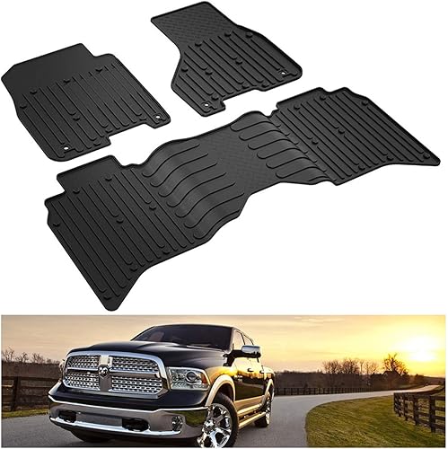 KIWI MASTER Alfombrillas para Dodge Ram 150025003500 Crew Cab 2009-2018, Ram 1500 Classic Crew Cab 2019-2024, alfombrillas para todo tipo de clima,