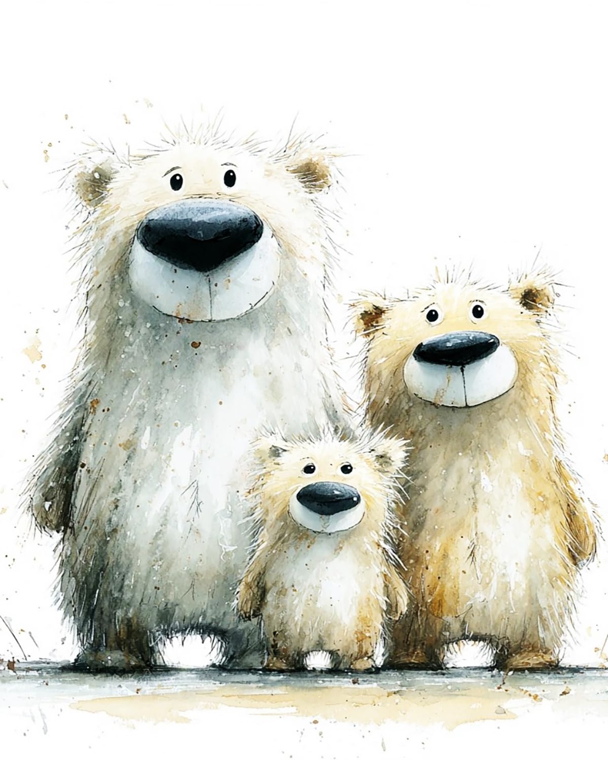 Liubaishi Multicolour Paint By Numbers Kit For Adults, Silly Bear Family, 40X50 Cm, Acrylic On Canvas