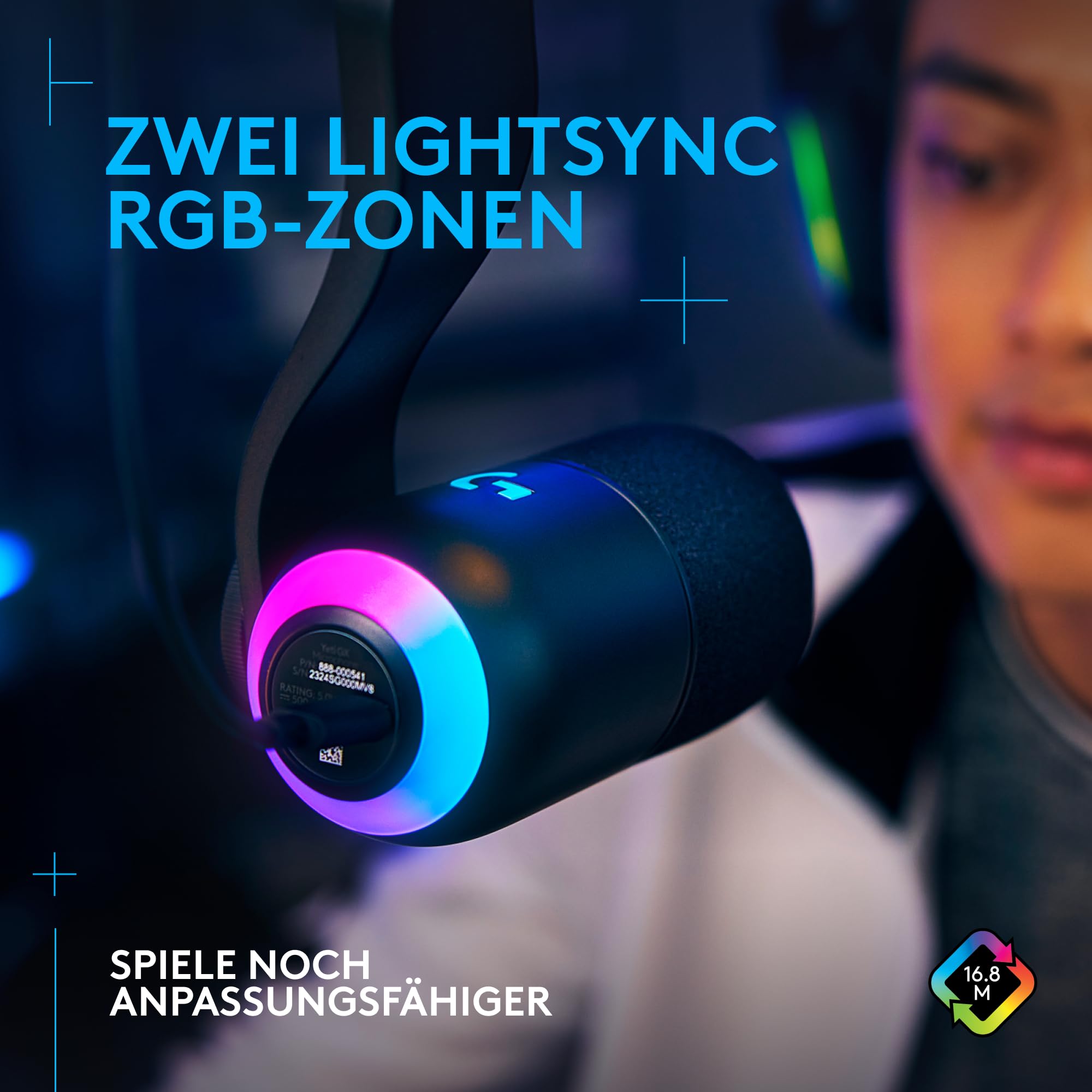 Logitech G Yeticaster GX Dynamic Supercardioid Gaming-Mikrofon mit Schwenkarm, RGB-Beleuchtung und LIGHTSYNC, USB-Mikrofon im Broadcast-Stil für PC und Mac, für Aufnahmen und Streaming - Schwarz