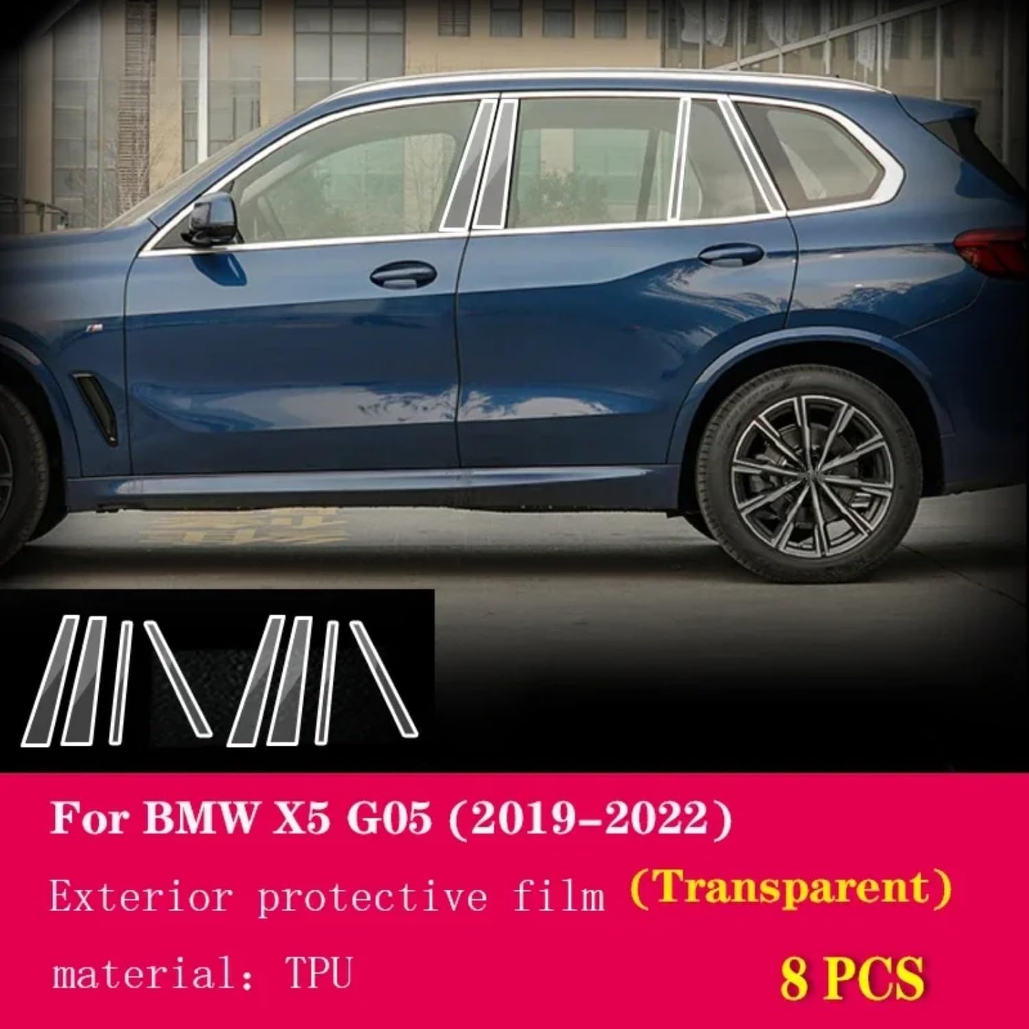 Pellicola protettiva per carrozzeria auto, in poliuretano termoplastico, resistente ai graffi, per BMW G05 X5 2019-2022 (A trasparente)
