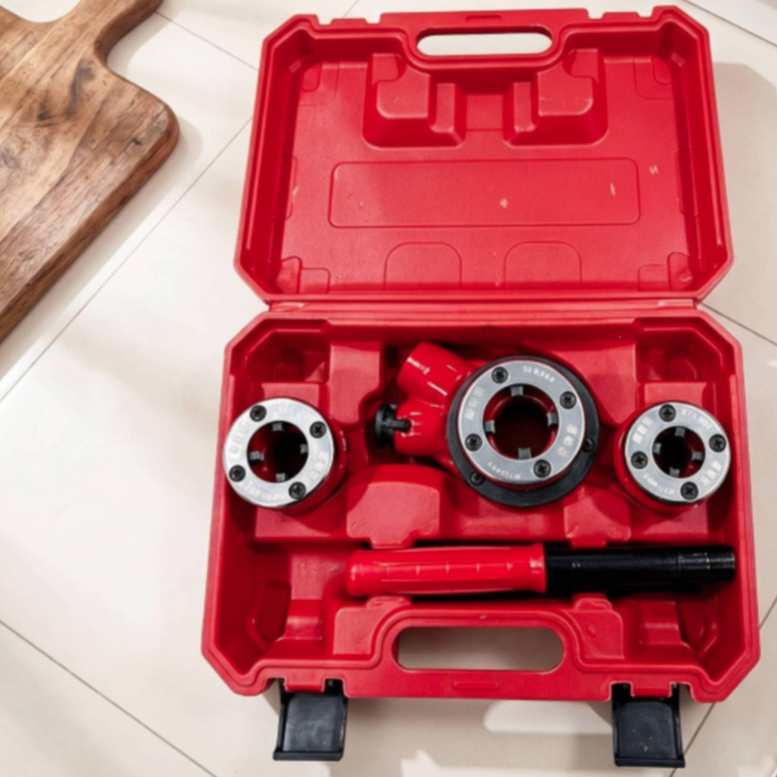 predolo Kit En Tuberías Resistente Terraja, Juego De Terrajas Manuales De 3 Cabezales, Modelo 62, Para Tubos De 4/6 Puntos, 1 Pulgada, Peso Aproximado 3.5kg