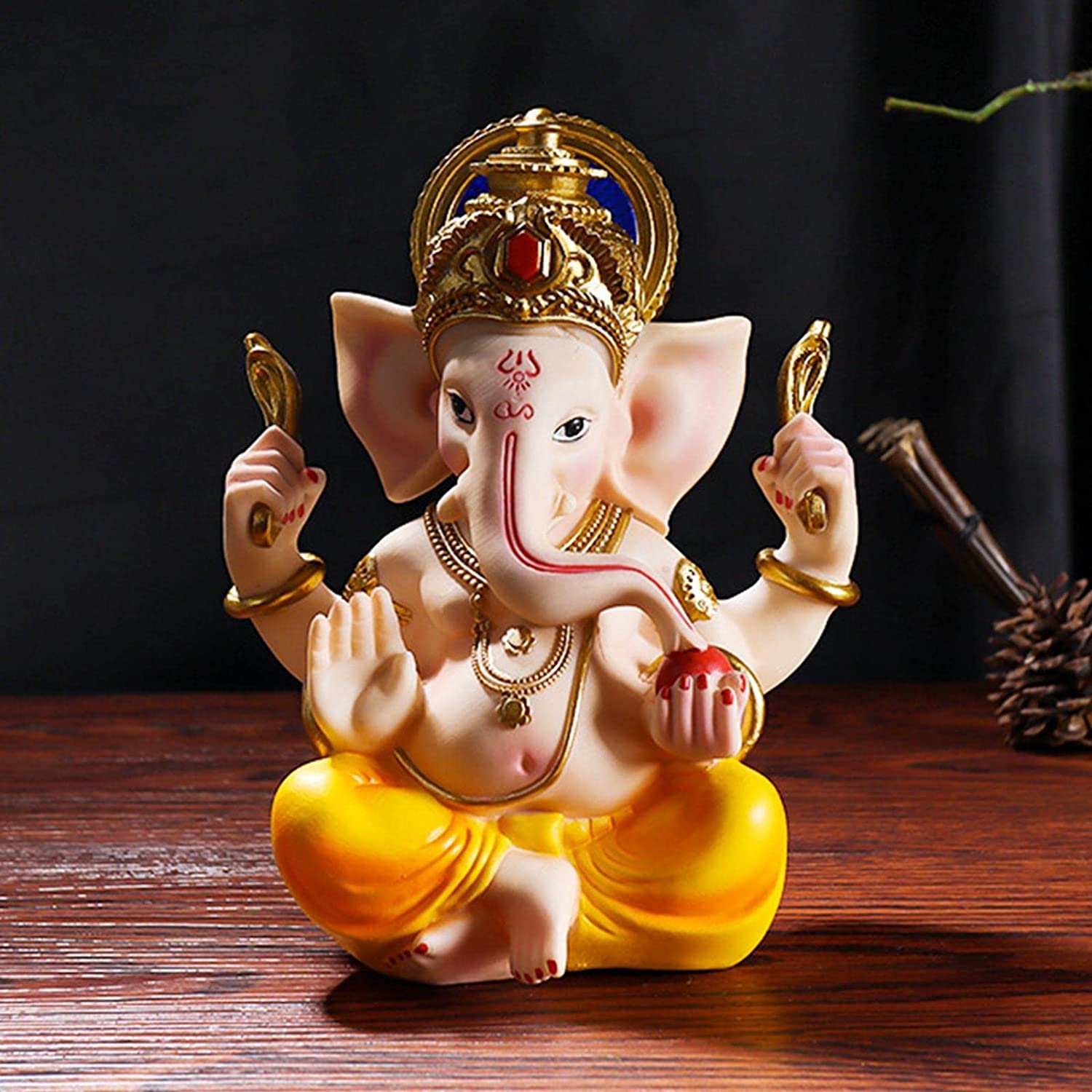 Trendy ev dekorasyon poli reçine el sanatları Ganesha renkli heykeller/figürler