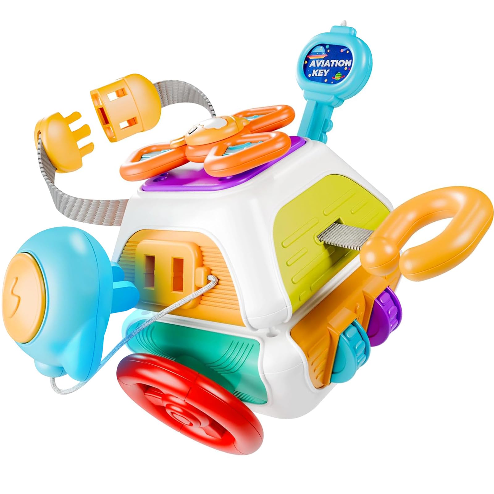 10-in-1 Montessori Busy Cube For Toddlers 1-5 - Educational Sensory Toy, Fidget Travel Toy For Autism & ADHD