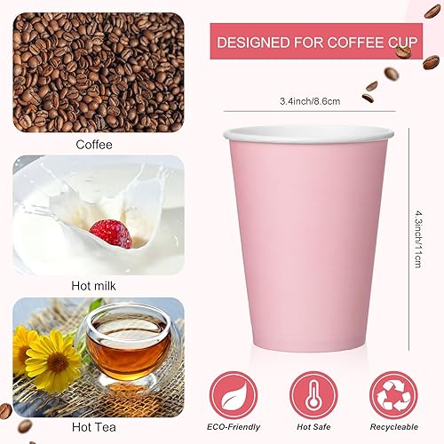 Miniatura 9 de 48 tazas de café desechables de 12 onzas con tapas y fundas a granel, tazas de papel aisladas para bebidas calientes y frías, jugo de agua, cacao,