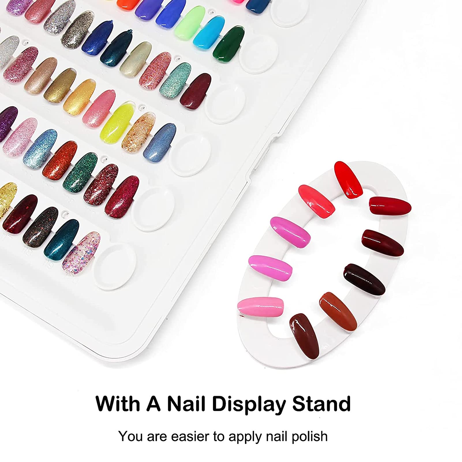 Präsentationsständer mit 120 Nagellackfarben & 14-Farben-Clip, ideal für Gel-Nagellacke, Maniküre-Salons und Nail-Art-Muster, ohne zusätzliche Montage