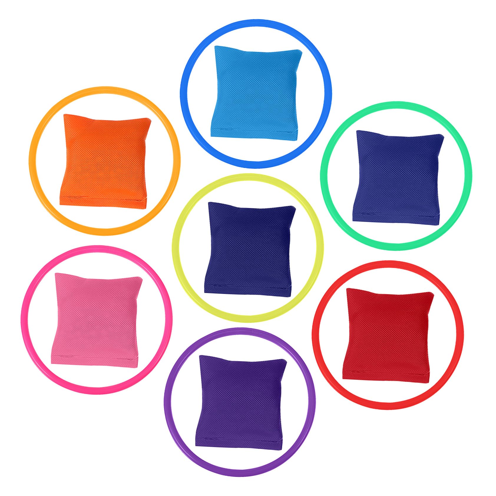 Toddmomy Ring Toss Game for Boys and Girls Bean Bags Rings Set Indoor Outdoor Toss Game Educational Fun for Ages Random