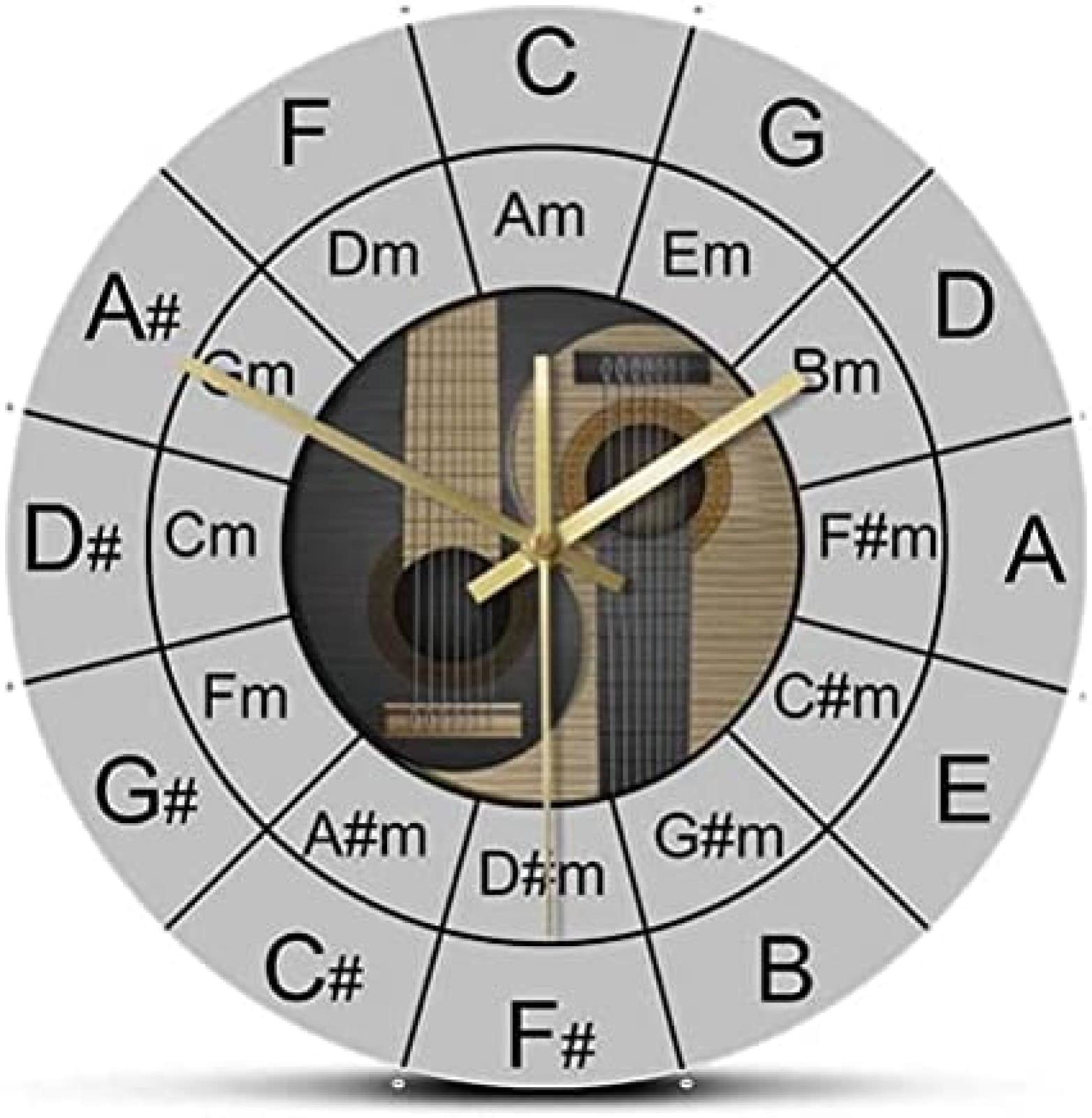 Buy Acrylic Wall Clock Guitar Chords Yin And Yang Music Wall Clock