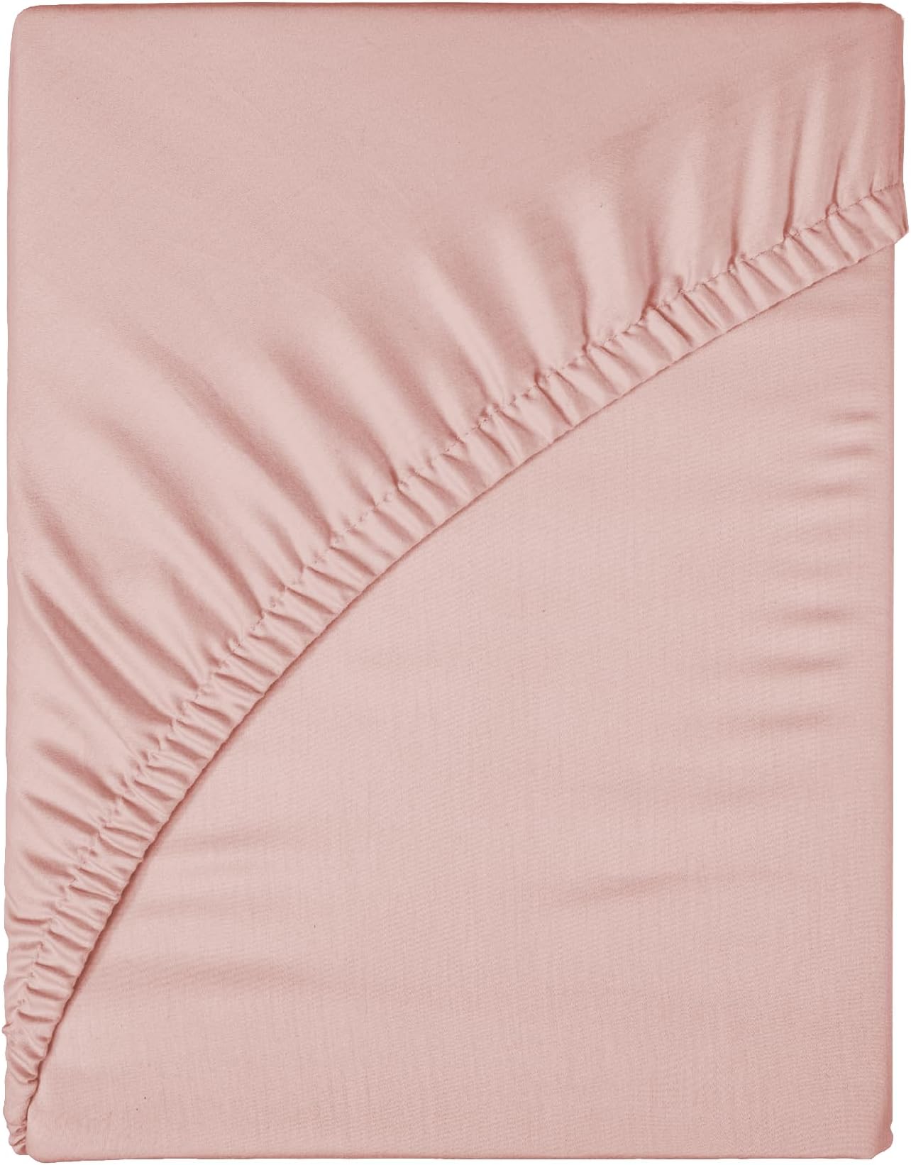 Funky Gadgets Double Fitted Sheet Blush Pink Deep Pocket 12 Inch (30cm) 90 GSM Soft Brushed Microfiber Bed Sheets Easy Care Bottom Sheet (137 X 190cm)