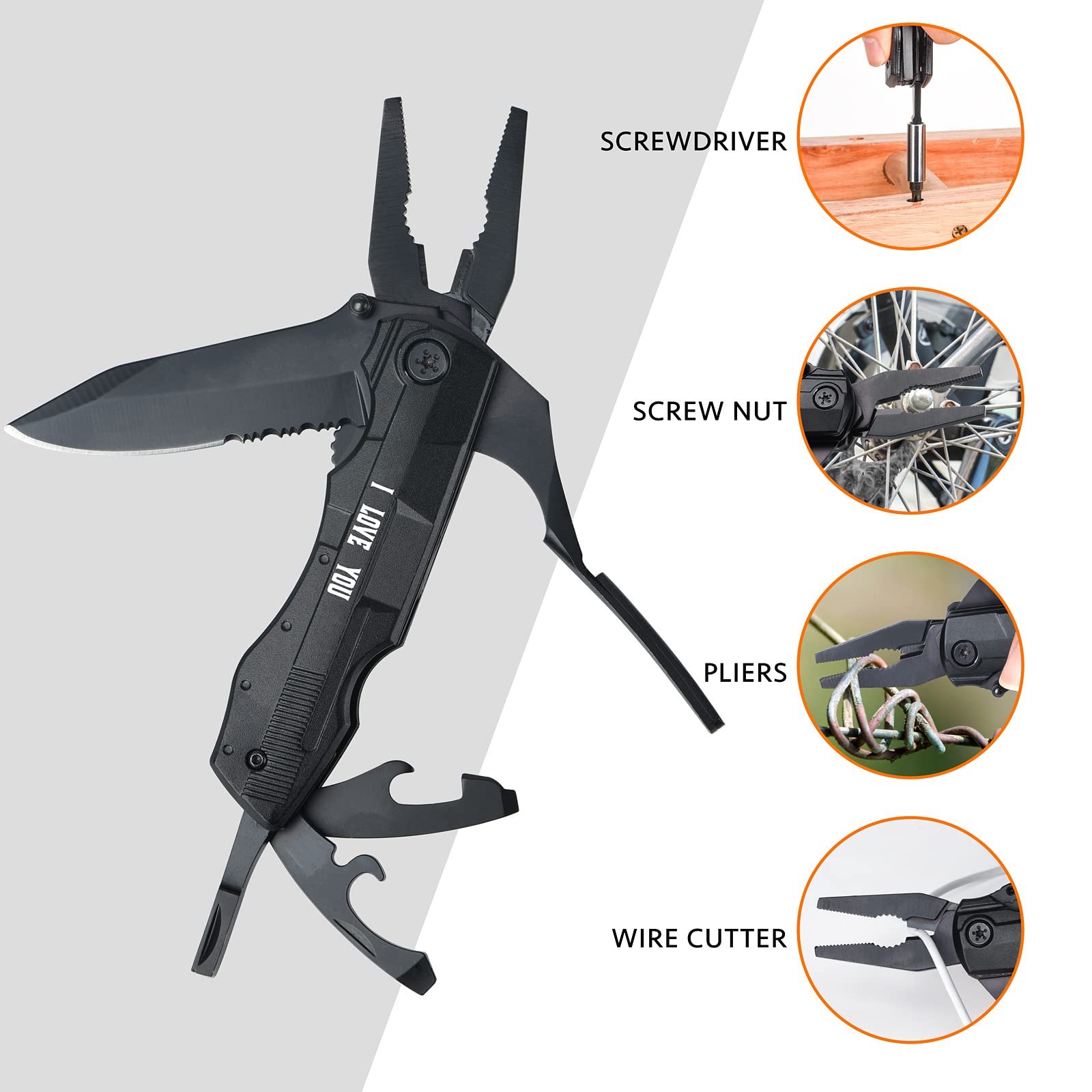 Birthday Gifts for Men Dad, Multitool Pliers Folding Pocket Knife,Christmas Gifts for Dad,Stocking Stuffers for Husband Boyfriend Him,Cool Gadgets Practical Gifts for Outdoor Product Image 5